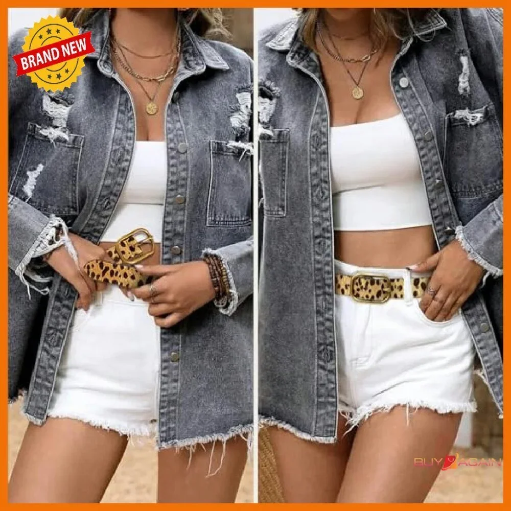 Genuine Leather Leopard Print Belt with Needle Buckle for Women
